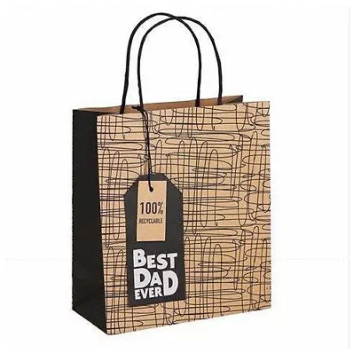 Father's Day Gift Bag BEST DAD EVER KRAFT Birthday gift bag Small / Medium / Large