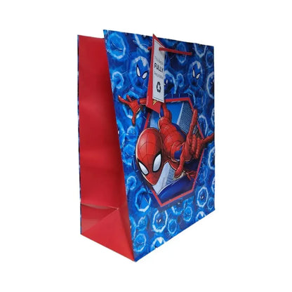 Spiderman Large Birthday Party Gift Bag - 33cm Red And Blue Spiderman Gift Bag